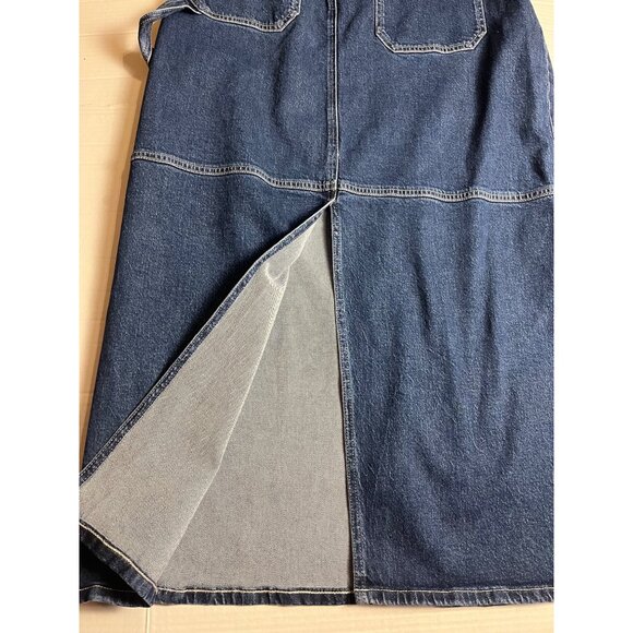 NWT-A.n.a Womens High-Rise Denim Wrap Skirt Size 12 classic Maxi/midi - Picture 7 of 11